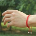 thumbnail image 5 of 12 pulseras de hilo rojo hechas a mano para mujer, con dijes trenzados, ajustables, para parejas (rojas), 5 of 5