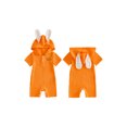 thumbnail image 2 of Cenuakty Baby Easter Romper Bunny Ear Design Embroidered Button Short Sleeve Hooded Jumpsuit, 2 of 9