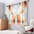 thumbnail image 6 of Orange Flower Semi Sheer Curtains for Living Room Bedroom Set of 2 Insulated Window Drapes, 6 of 6