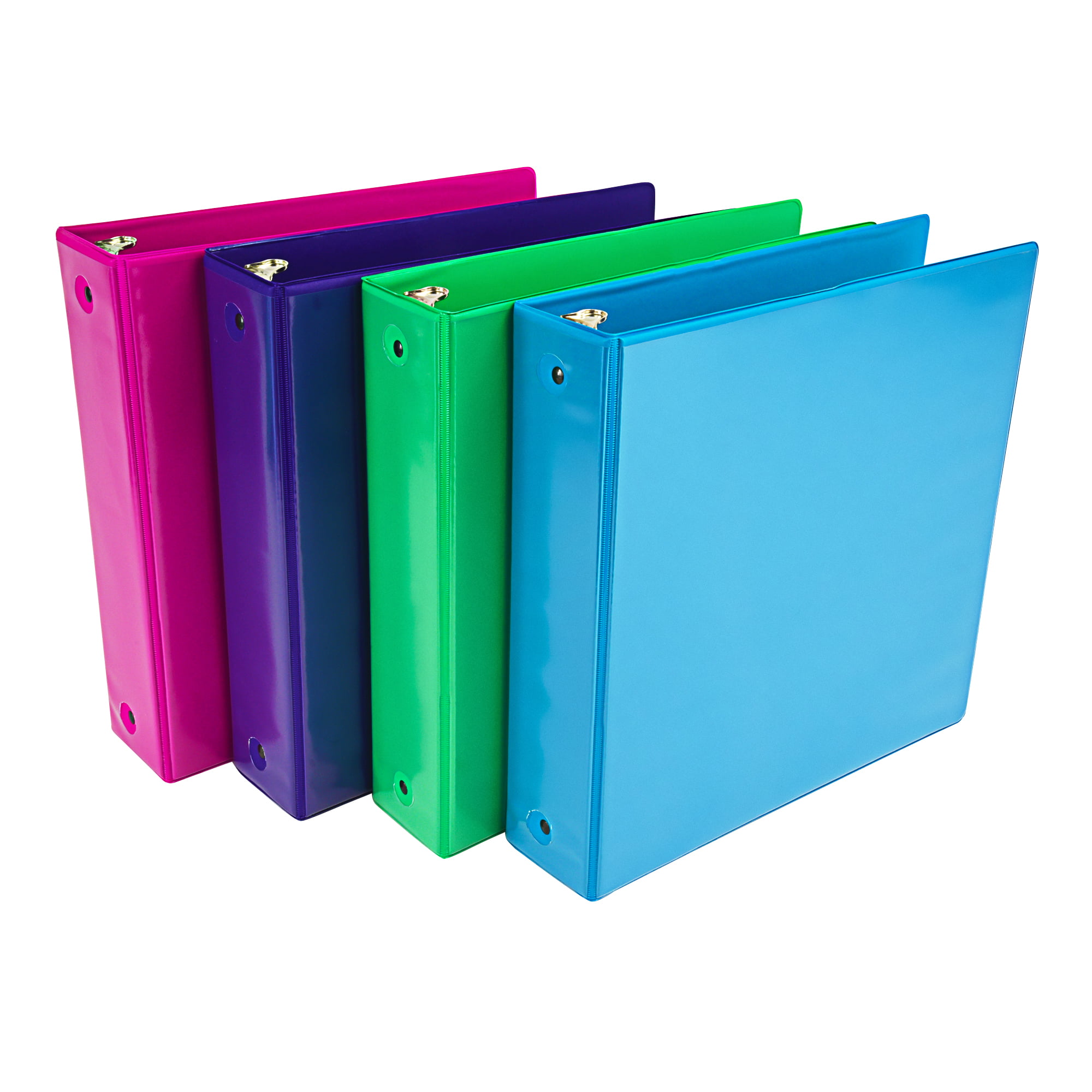 Samsill Fashion Color 2" Round Ring View Binders, Assorted Colors, 4 Pack