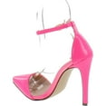 thumbnail image 3 of Liliana Women's Olga 1a Pointed Toe Lucite Panel Ankle Strap Heels, 3 of 4
