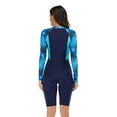 thumbnail image 4 of SWSMCLT Women's Rash Guard One Piece Long Sleeve Bathing Suit Beach Swimming Zip Modest Summer One Piece Swimsuit Blue X-Large, 4 of 4