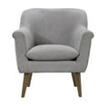 thumbnail image 4 of Shelby Steel Gray Woven Fabric Oversized Armchair with Walnut Finish Wooden Legs, 4 of 4