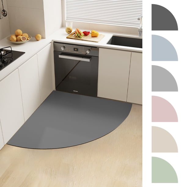 Tapete de diatomita para piso, 1 unidad, alfombra absorbente para cocina, 70 x 70 cm, absorbe agua y aceite, antideslizante, para baño, de secado rápido, ideal para entrada (azul).