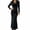 Black, variant on Bixock Wedding Guest Dresses for Women Long Sleeve V Neck Maxi Bodycon Dress Ruched High Waist Long Dress Elegant Wrap Evening Gown Formal Dress