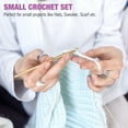 thumbnail image 3 of Multi-Color Metallic Crochet Hooks Set, Tomorotec Art Aluminum Knitting Needles for Yarn Craft Set with Sylish Storage Bag, Stitch Markers and Big Eye Needles (Purple Bag), 3 of 7