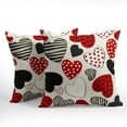 thumbnail image 2 of Valentines Day Pillow Covers 18x18 Inch Black and Red Heart Outdoor Decorative Throw Pillow Covers Set of 2 Valentine''s Day Pillowcases Farmhouse Cushion Covers for Couch Sofa Decor, 2 of 6