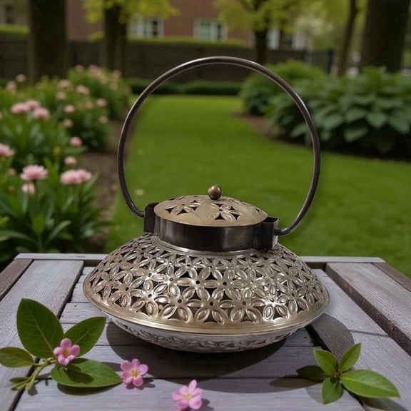 Buyerwell Brass Dhuna Charcoal Burner Bakhoor Fumer Dhooni Dhoop Dani Dhuni, Insence Burner,Dobule Side Incense Holder Dhuna Shape Office Gift Items Aroma Diffuser