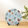 thumbnail image 6 of Daiia Sea Turtle Printed Pattern Ceramic Plate Dinner Plates Bone China Decorative Plates with Display Stand Art Ceramic Ornaments for Wall Hanging Decoration-10in, 6 of 6