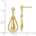 thumbnail image 3 of 14K Yellow Gold Polished Dangle Post Earrings, 3 of 7