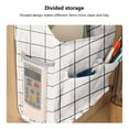 thumbnail image 5 of Leodye 1pcs Middle Wall Hanging Organizer Bag, Linen Fabric Door Hanging Storage Basket with Pockets, Waterproof Bin for Kitchen, Bedroom, office-9.06x3.54x15.75in, 5 of 6