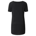 thumbnail image 3 of ICQOVD Womens Plus Size Round Neck Short Sleeve Long T-Shirts Blouses, 3 of 3