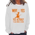 thumbnail image 2 of Craaazy Halloween Shirts For Women Fake Two Piece Casual Crew Neck Long Sleeve pullover Halloween Print Tops Gifts, 2 of 6