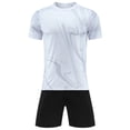 thumbnail image 4 of LJEFF Kids 2PC Soccer Uniform Set, Short Sleeve Elastic Waist Summer Quick Dry Boy Sports Outfit White Size 26, 4 of 5