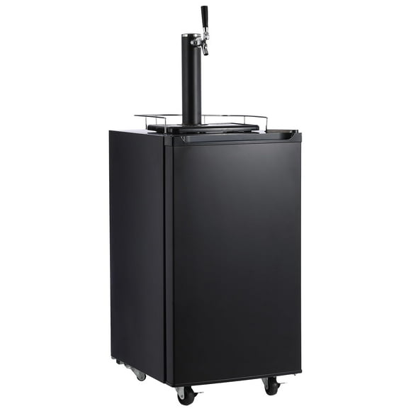 Yiwa 3.4 Cf Beer Kegerator, Single Tap Draft Beer Dispenser, Full Size Stainless Steel Keg Refrigerator With Drip Tray, CO2 Cylinder, 32°F- 50°F Temperature Control, 97L