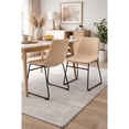 thumbnail image 2 of Brassex Madison Upholstered Dining Chair Set of 2 with Powder-Coated Steel Frame, Vintage Beige, 2 of 8