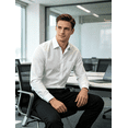 thumbnail image 5 of Men's Dress Shirts Casual Long Sleeve Business Office Wear Top Regular Fit Button Down Shirts Formal Wedding Blouse, 5 of 5