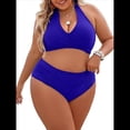thumbnail image 1 of Traje de Baño de Dos Piezas con Control de Abdomen para Mujer, Bikini de Cintura Alta, 2025 Azul S, 1 of 8