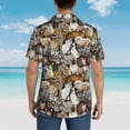 thumbnail image 3 of Lsque Cut Cats pattern Hawaiian Shirt for Men, Unisex Summer Beach Casual Short Sleeve Button Down Shirts-Small, 3 of 9