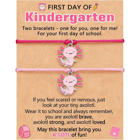 First Day of Kindergarten Gift,Cute Axolotl Bracelet Set for Gil, Matching Mother-Daughter Bracelets