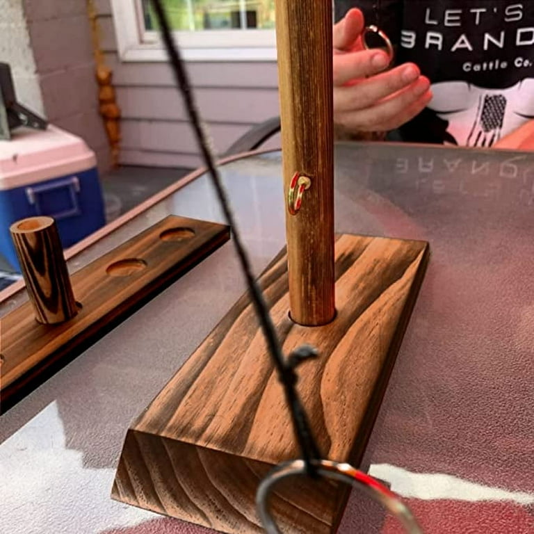 Wooden Ring Toss Game — Fun Tabletop Challenge For Teens & Adults | Portable Skill Game For Office, Travel & Parties