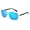 Silver - Black Temples | Ice Blue Mirror, variant on Xagger Polarized Square Aviator Sunglasses for Men Classic Driving Fishing Golf Metal Frame UV400 Sun Glasses