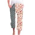 thumbnail image 1 of VEKDONE Womens Cotton Linen Capris Pants Print Capri Pant Orange XL, 1 of 5