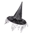 thumbnail image 1 of Sombreros de bruja de Halloween con punta puntiaguda, accesorios para disfraces de cosplay, disfraces de personajes Negro, 1 of 7