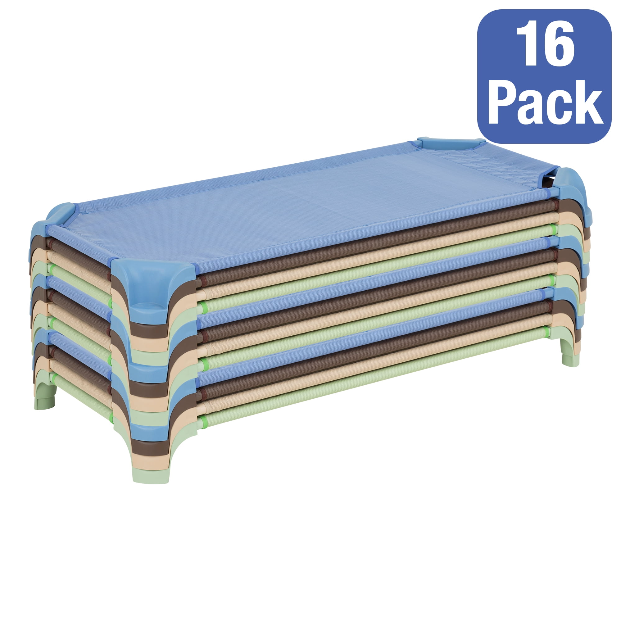 Sprogs Deluxe Assorted Natural Colors Stackable Daycare Cot Rest Mat w