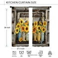 thumbnail image 2 of Sunflower Farmhouse Country Kitchen Curtains 27.5W X 39L Inch 2 Panel Vintage Yellow Floral Small Short Cafe Tier Curtains Barn Door God Says You are Bathroom Window Drapes Treatment, 2 of 6