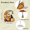 thumbnail image 2 of OCCOA Cute Ghost Stained Glass Style Acrylic Hanging Ornament with Bell Fall Pumpkin Window Suncatcher for Halloween Home Porch Decor Gift Idea, C, 2 of 6