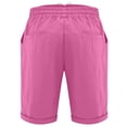 thumbnail image 5 of HAIJIE Shorts for Women Knee Length Long Shorts Linen Plus Size Dressy Casual Pull On with Drawstrings (#083 Hot Pink,XXL), 5 of 6