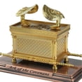 thumbnail image 3 of Practical Israel Judaism Alloy The Ark of Covenant Replica Statue Gold Plated With Contents Aaron Rod, 3 of 5