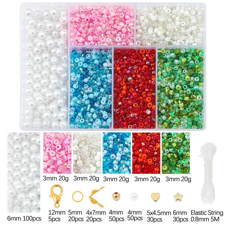 YITOHOP 8800+pcs 4mm 12/0 48 Colors Glass Seed Beads Charms Bracelet  Jewelry Making Beads Kit Gifts for Teen Girls Crafts for Girls Ages 8-12  Birthday Gifts