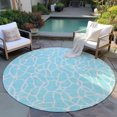 thumbnail image 6 of Addison Rugs Chantille Indoor/Outdoor Transitional Geometric Aqua Washable Round Rug, 8' x 8', 6 of 6