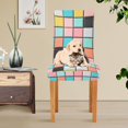 thumbnail image 4 of Yayeee 4 Pack Dining Chair Covers Stretch Parson Chairs Slipcovers Seat Protector, Colorful Checkered Pattern, 4 of 6