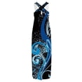 thumbnail image 4 of SMihono Summer Boho Maxi Dress pour les Femmes Plus Size Femmes Summer Design Décontracté Dress Progressive Sans Manches Cou Suspendu V-Cou Longue Dress Plage Balançoire Robe de Soleil, 4 of 5
