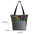 thumbnail image 5 of Kll Tote Bag For Women Neon Mardi Gras Print Shopping Grocery Reusable Bags For Office School Shopping Travel, 5 of 8