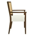 thumbnail image 6 of Christopher Knight Home Mid-Century Modern Rattan Dining Chairs, Upholstered Armchairs, Solid Wood, Walnut+Beige, Set of 2, 6 of 7