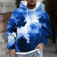 thumbnail image 6 of MELDVDIB Mens Hoodies Fashion Casual Fashion Printed Oversized Hooded Sweatshirts Fall Winter Long Sleeve Pullover Tops with Pocket Blue 2XL, 6 of 6