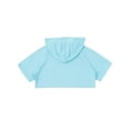 thumbnail image 6 of DPOIS Kids Girls Short Sleeve Hooded Crop Top T-shirt Hip Hop Dance Tops Light Blue 16, 6 of 7