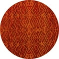 thumbnail image 1 of Ahgly Company Machine Washable Indoor Round Abstract Yellow Modern Area Rugs, 6' Round, 1 of 4