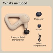 TheraGun Relief Massage Gun by Therabody | Deep Tissue Muscle Massage Gun with 3 Attachments | Sand