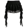 thumbnail image 3 of Lixiuxyad Women's Mini Skirt Summer Lace Layered Ruffle Short Skirt With Floral Embroidery And Elastic Waistband,Black, 3 of 3