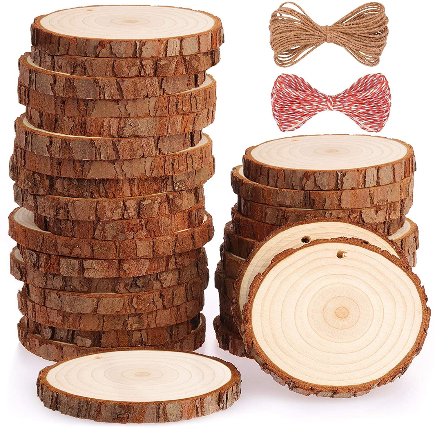 Fuyit Natural Wood Slices 30 Pcs 2.83.1 Inches Craft Wood Kit