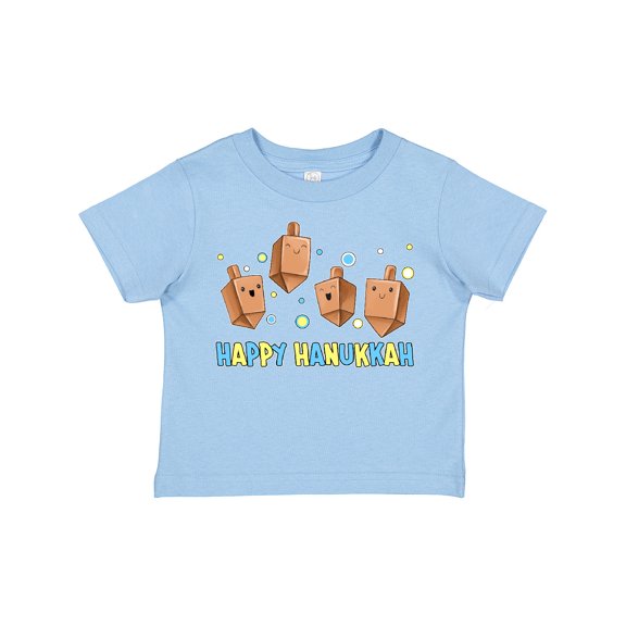 Inktastic Happy Hanukkah with Cute Dreidels Boys or Girls Toddler T-Shirt