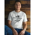 thumbnail image 2 of "Keep Calm And Panda On" Panda Center Chest Graphic Men White T-Shirt, Male Medium, 2 of 4