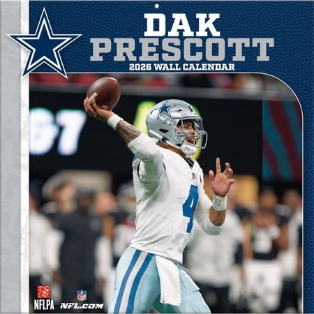 Turner Licensing NFL Dallas Cowboys Dak Prescott 2026 Wall Calendar Turner Licensing NFL Dallas Cowboys Dak Prescott 2026 Wall Calendar