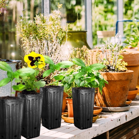 20Pcs Tall Tree Pots - 7.8" Plastic Deep Nursery Treepots for Seedlings, Flowers, Vegetables, Indoor Outdoor Garden Plants