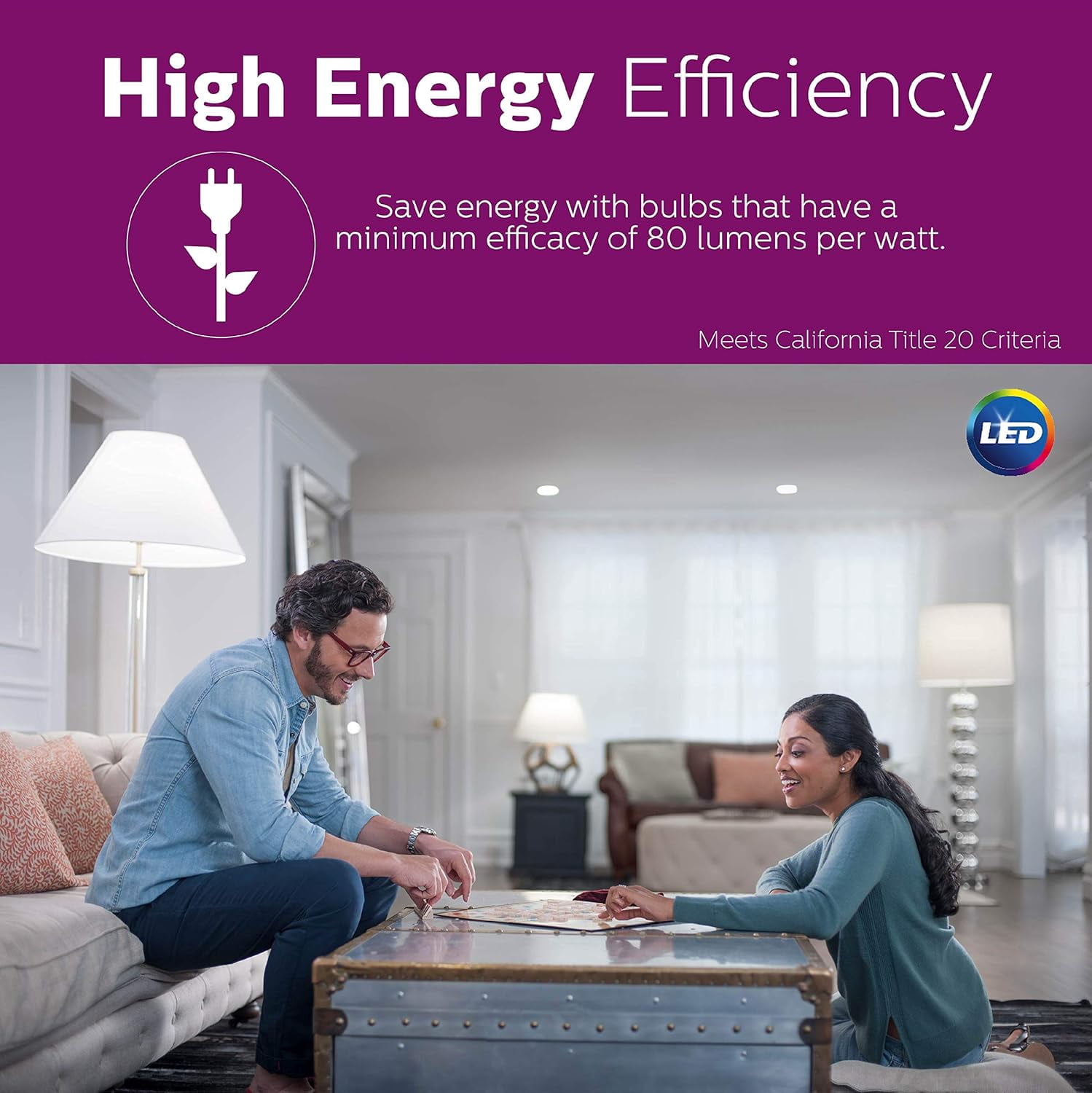 Philips LED Frosted Dimmable BR40 Light Bulb - EyeComfort Flicker Free - 8.8W = 65W - 800 Lumen - Daylight (Pack Of 3)